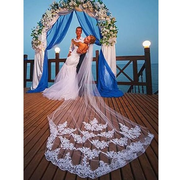 Wedding Veil Bride Veil Tulle Floral Hair Comb Accessories 118\